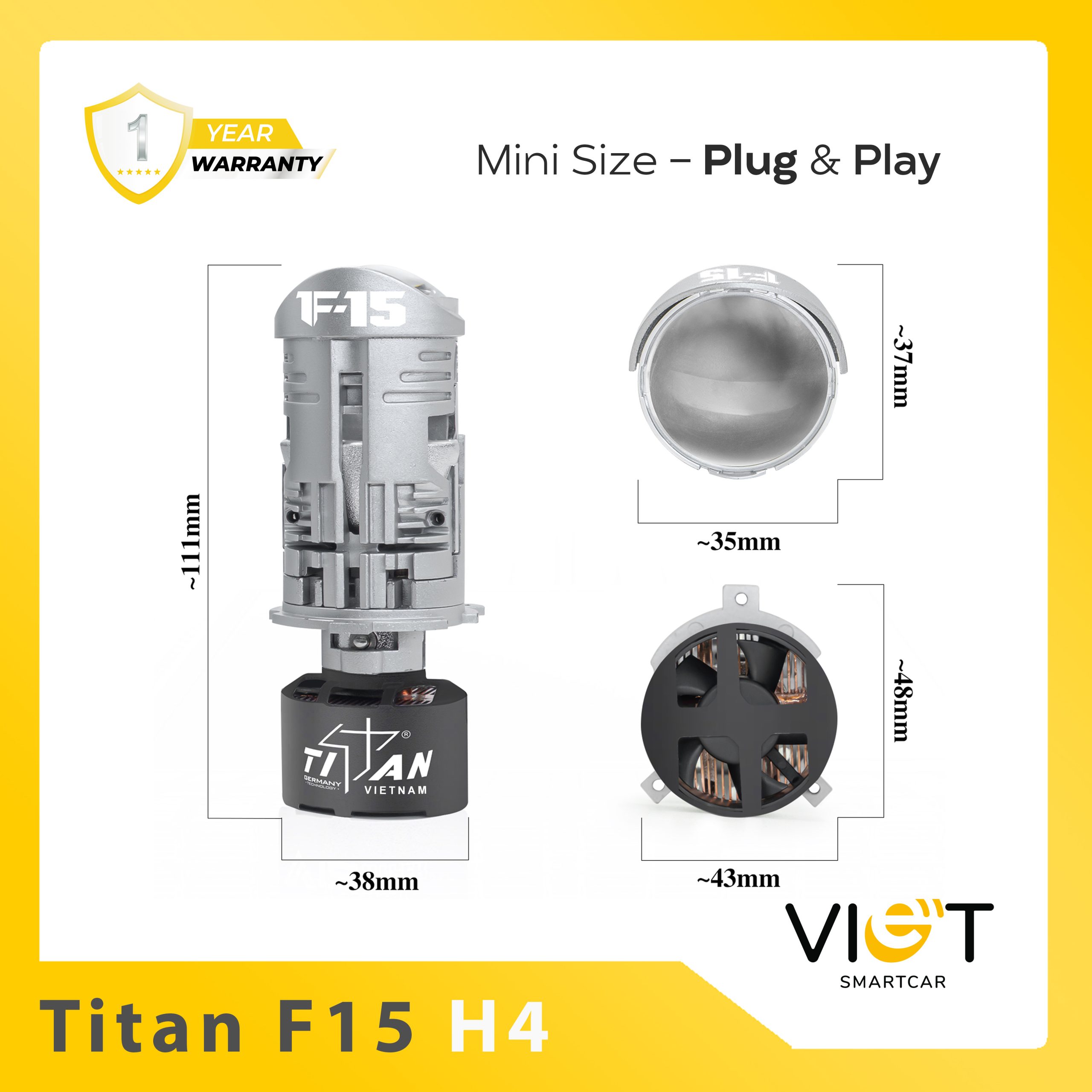 Titan F15 - Size